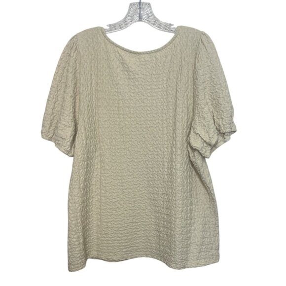 Maurices Textured Short Sleeve Top Womens XXL Beige New WOT - Picture 3 of 9